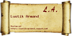Lustik Armand névjegykártya